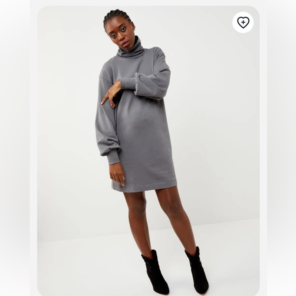 NWOT Helen Maternity Sweatshirt Turtleneck Dress in Poppy Seed